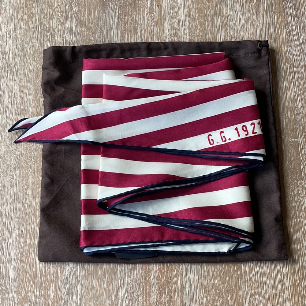 Gucci Scarf Antelope 45x20 100% Cotton Red/Ivory - Picture 7 of 7